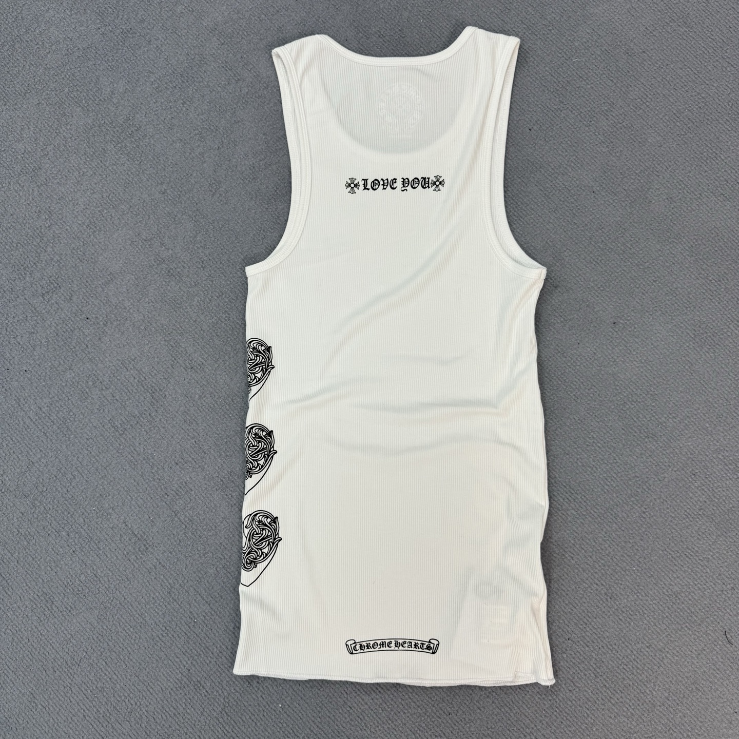 CHROME HEARTS Love You ribbed tank top (CHROME HEARTS A009）