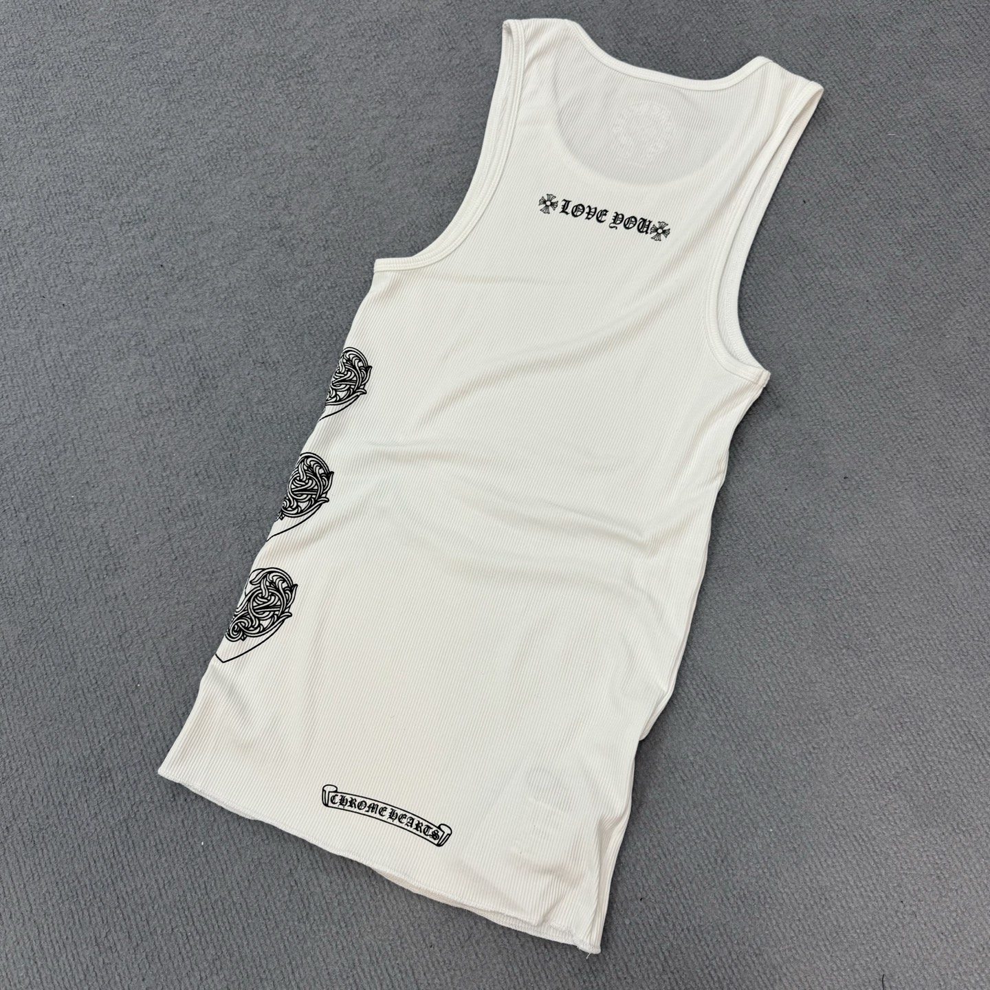 CHROME HEARTS Love You ribbed tank top (CHROME HEARTS A009）