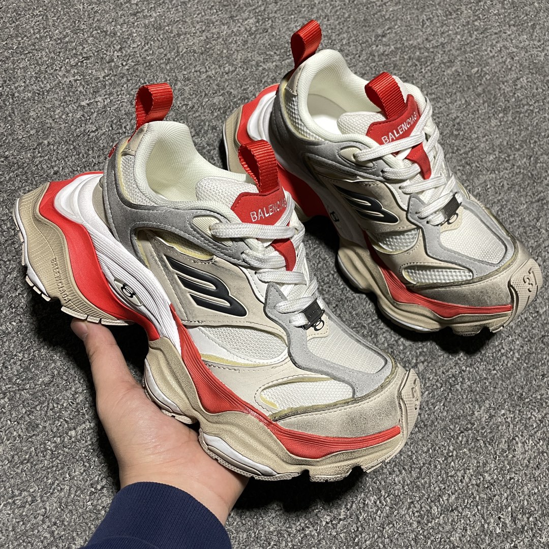 BALENCIAGA Cargo Sneaker "Beige/Grey/Red"（785754W2MV12160）