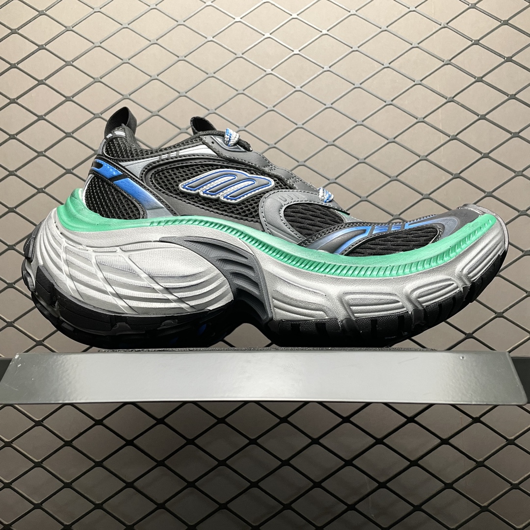 BALENCIAGA 10XL Sneaker "Black/Grey/Blue/Green"（784344W2MV21143）