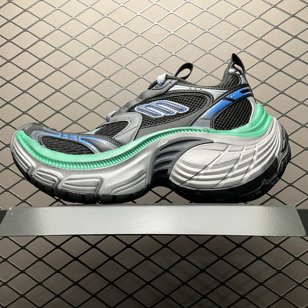 BALENCIAGA 10XL Sneaker "Black/Grey/Blue/Green"（784344W2MV21143）