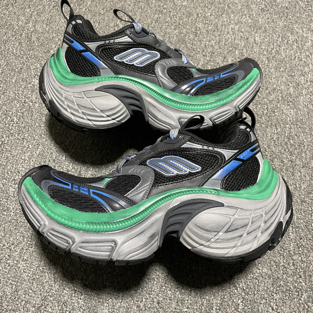 BALENCIAGA 10XL Sneaker "Black/Grey/Blue/Green"（784344W2MV21143）
