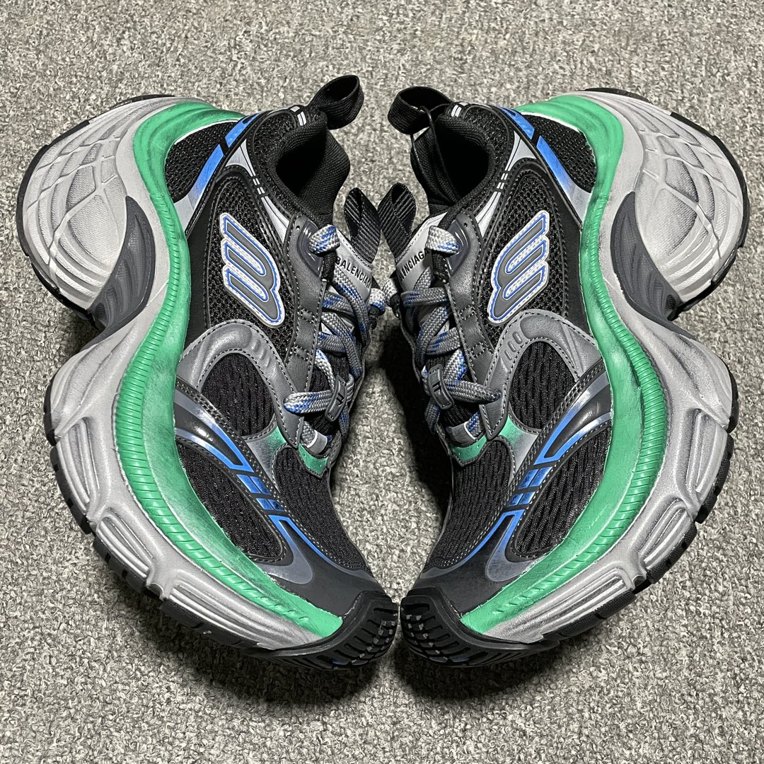 BALENCIAGA 10XL Sneaker "Black/Grey/Blue/Green"（784344W2MV21143）