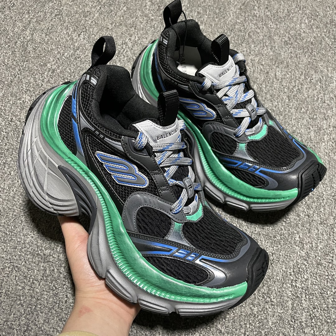 BALENCIAGA 10XL Sneaker "Black/Grey/Blue/Green"（784344W2MV21143）