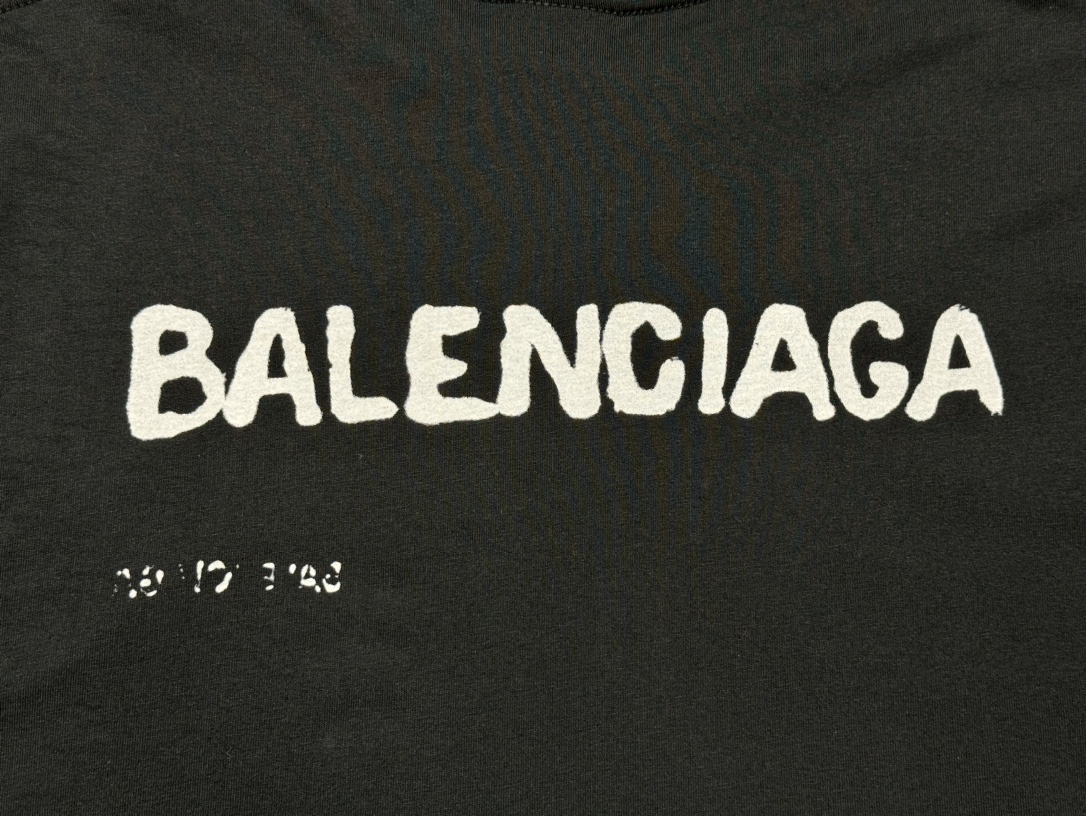Balenciaga Hand Drawn Balenciaga T-Shirt Large Fit 'Black'（641675TOVO51070）