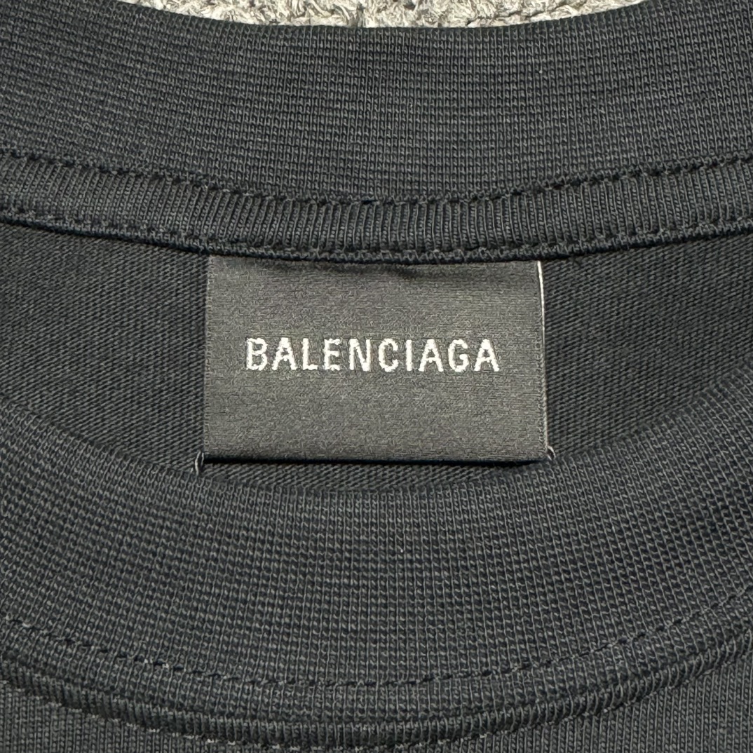 Balenciaga Hand Drawn Balenciaga T-Shirt Large Fit 'Black'（641675TOVO51070）