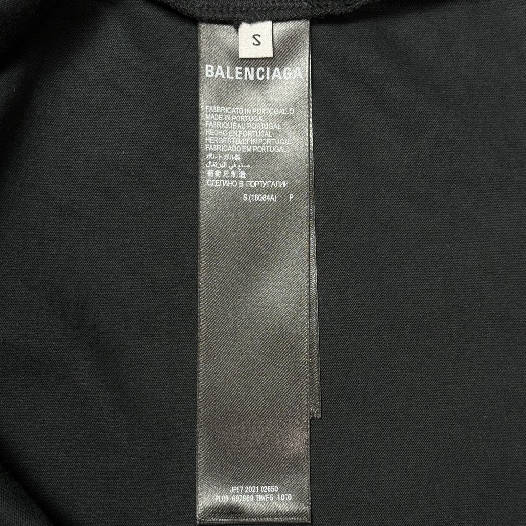 Balenciaga Hand Drawn Balenciaga T-Shirt Large Fit 'Black'（641675TOVO51070）