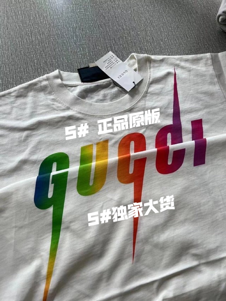 Gucci print cotton T-shirt（616036-XJFF9-9095）
