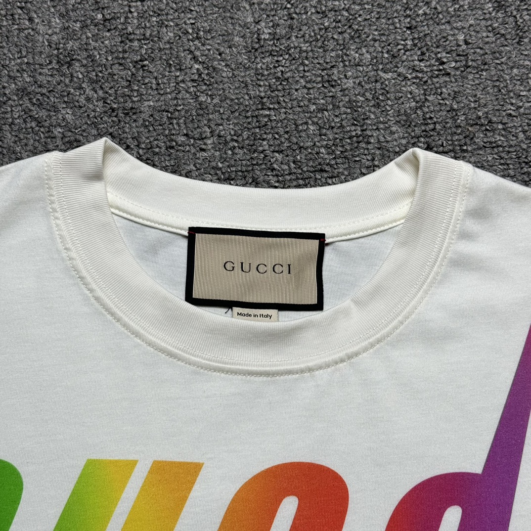 Gucci print cotton T-shirt（616036-XJFF9-9095）