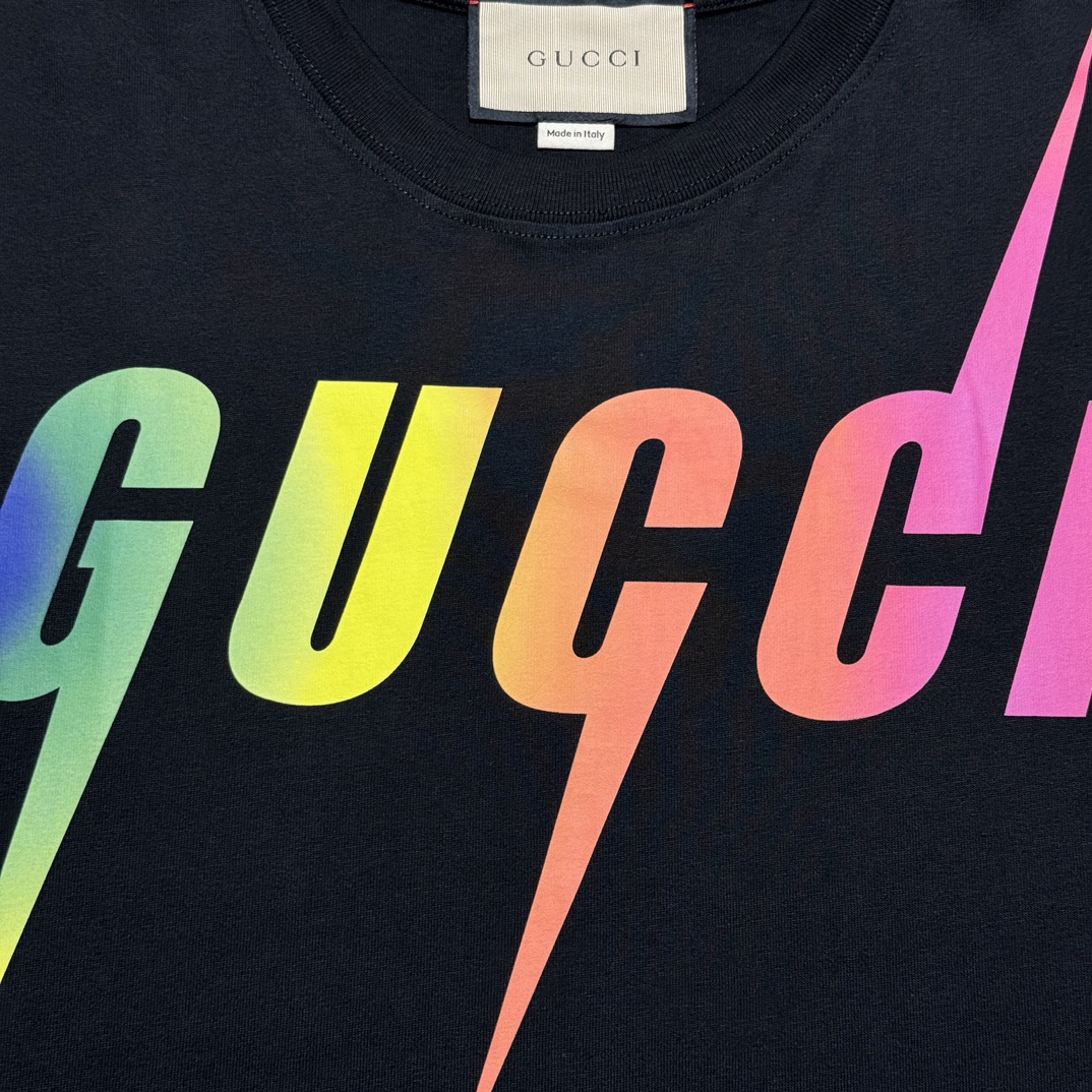 Gucci print cotton T-shirt（616036-XJFF9-9095）