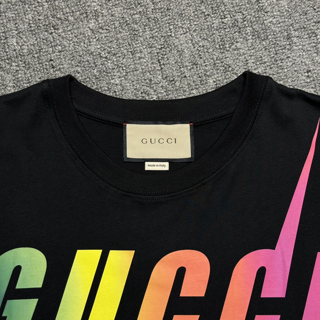 Gucci print cotton T-shirt（616036-XJFF9-9095）