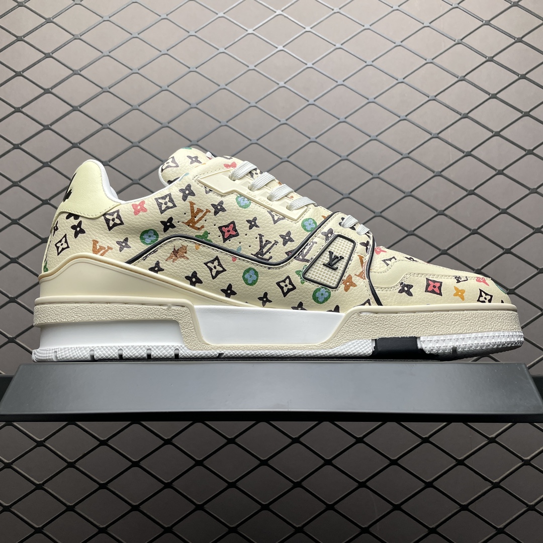 Tyler The Creator × Louis Vuitton LV Trainer Sneaker "Beige"（1ACXBG)