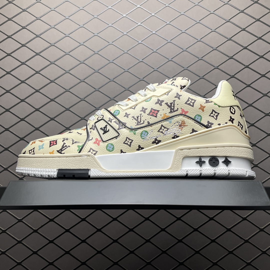 Tyler The Creator × Louis Vuitton LV Trainer Sneaker "Beige"（1ACXBG)