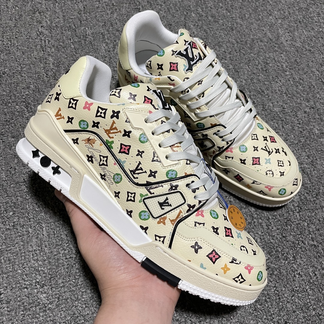Tyler The Creator × Louis Vuitton LV Trainer Sneaker "Beige"（1ACXBG)