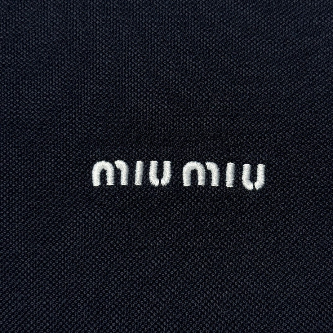 Miu Miu cotton piqué polo shirt（MJL019-14RW-S-OOO）