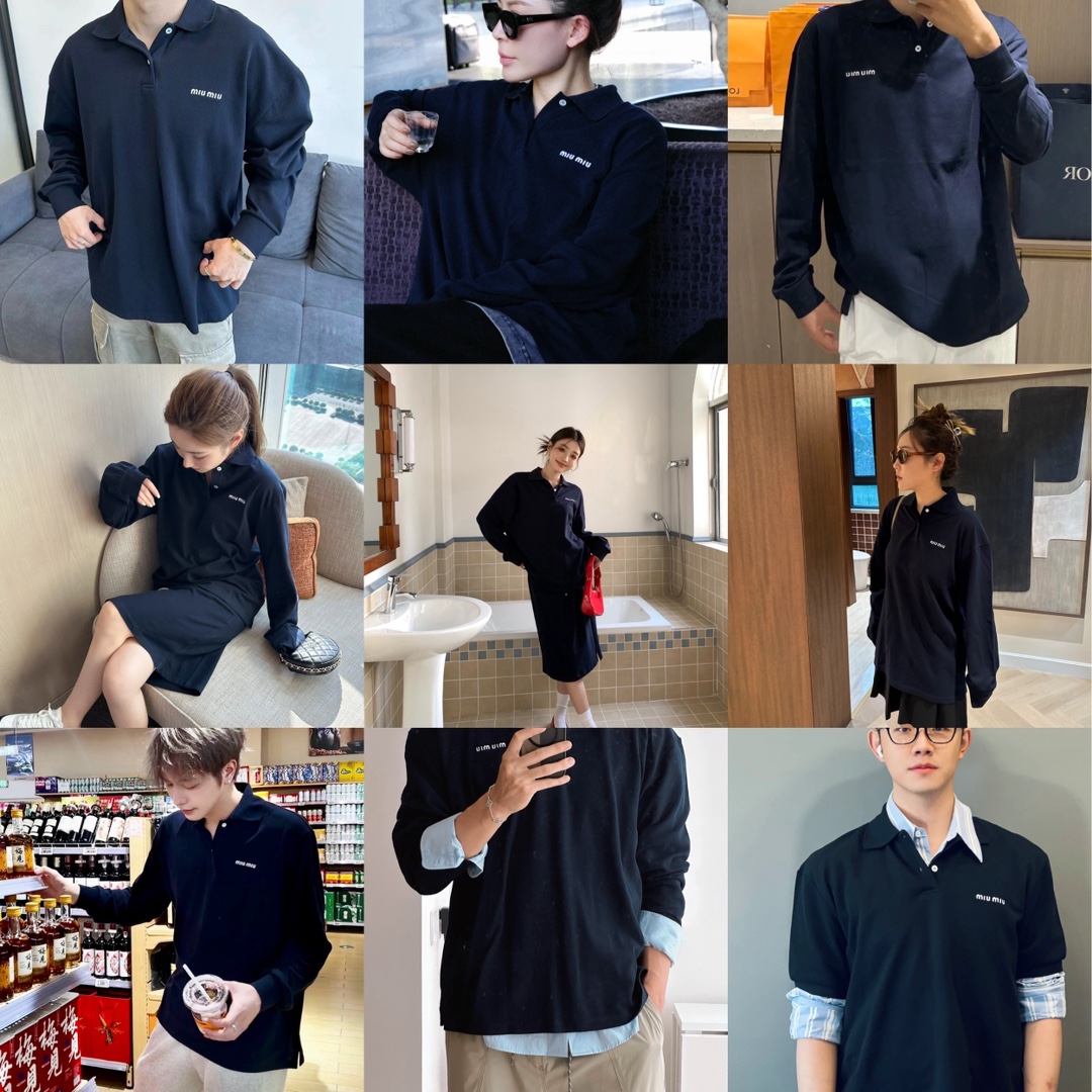 Miu Miu cotton piqué polo shirt（MJL019-14RW-S-OOO）