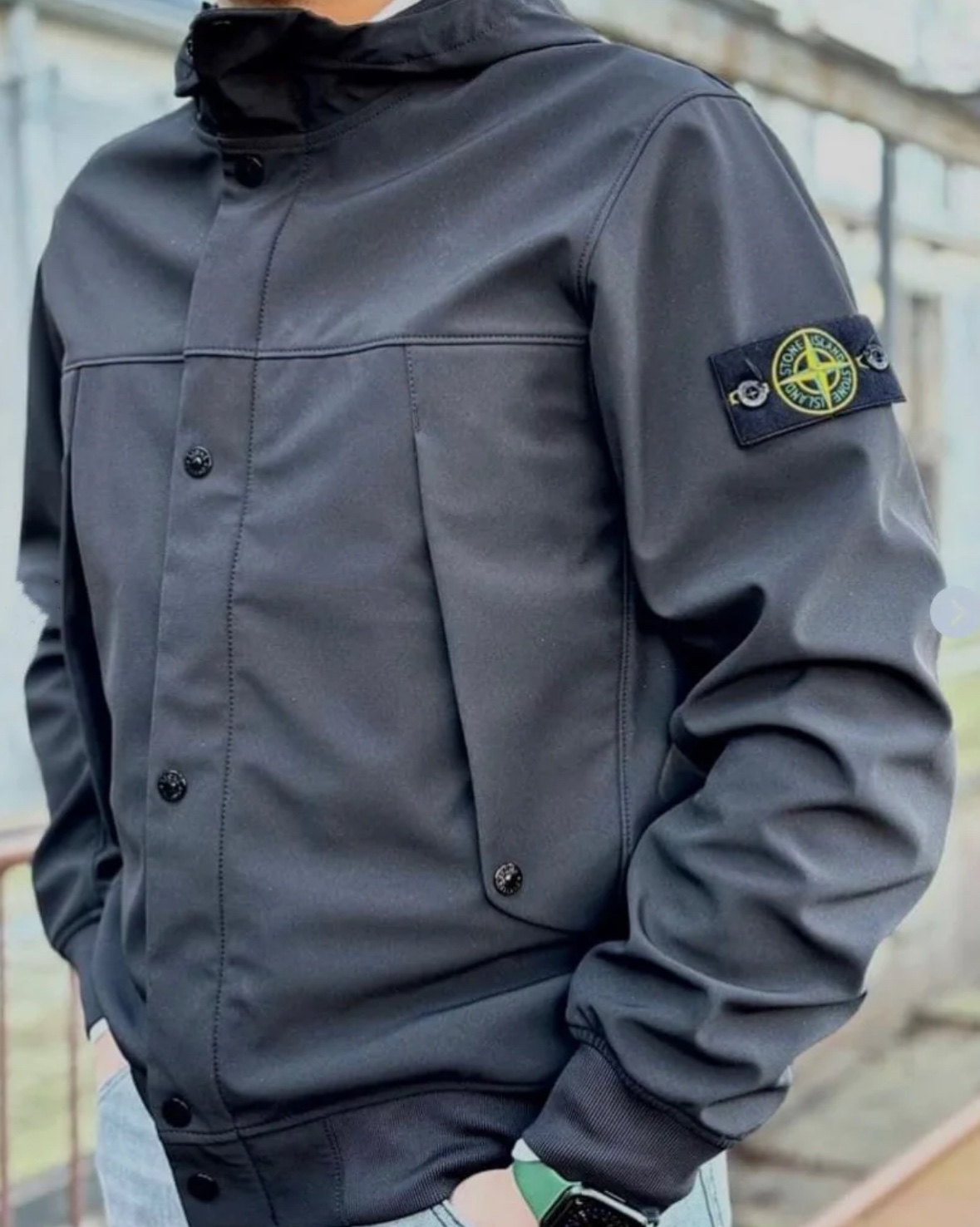 STONE ISLAND DOUBLE ZIP HOODED STRETCH JACKET（8015402-V0029）