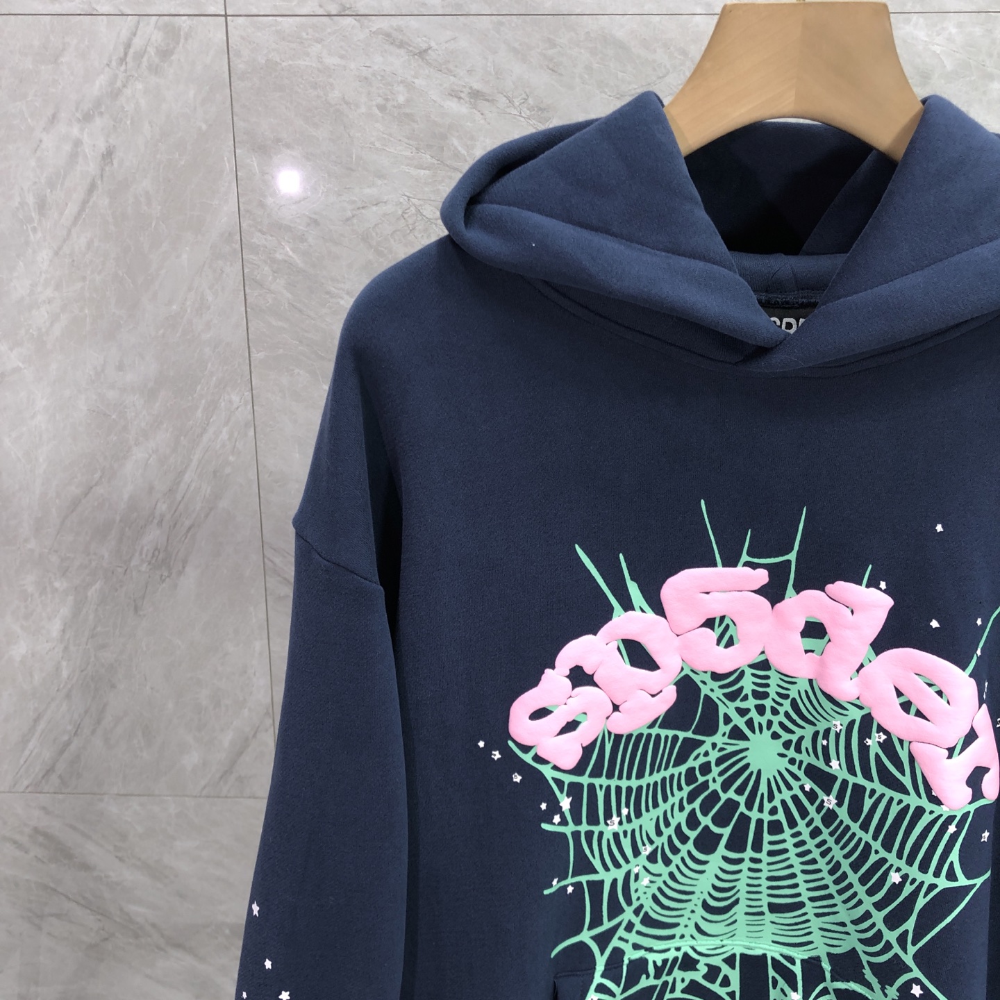 Sp5der OG Web Hoodie Navy (M01SS001OGNP）