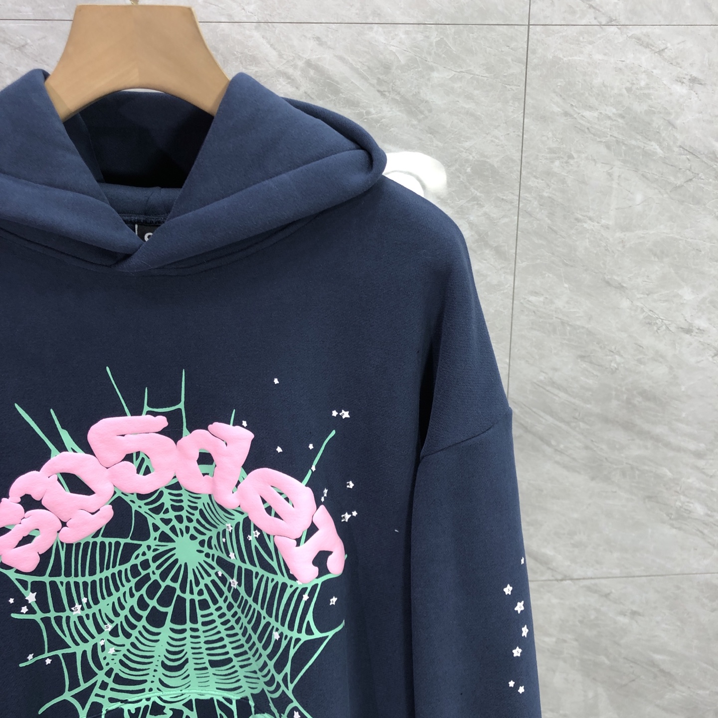 Sp5der OG Web Hoodie Navy (M01SS001OGNP）