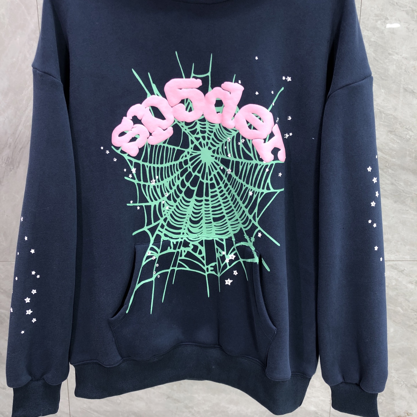 Sp5der OG Web Hoodie Navy (M01SS001OGNP）