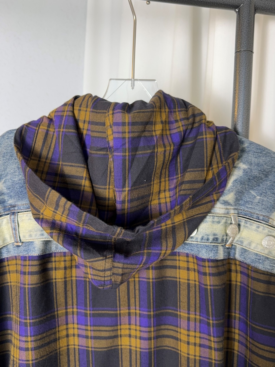 Acne Studios Hooded button-up shirt - Purple/brown (FN-MN-SHIR000804）