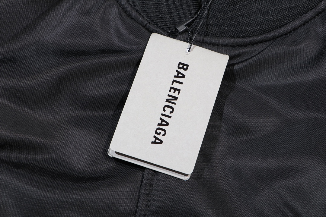 Balenciaga Political Campaign Varsity Jacket in Black (763434TNO271000）