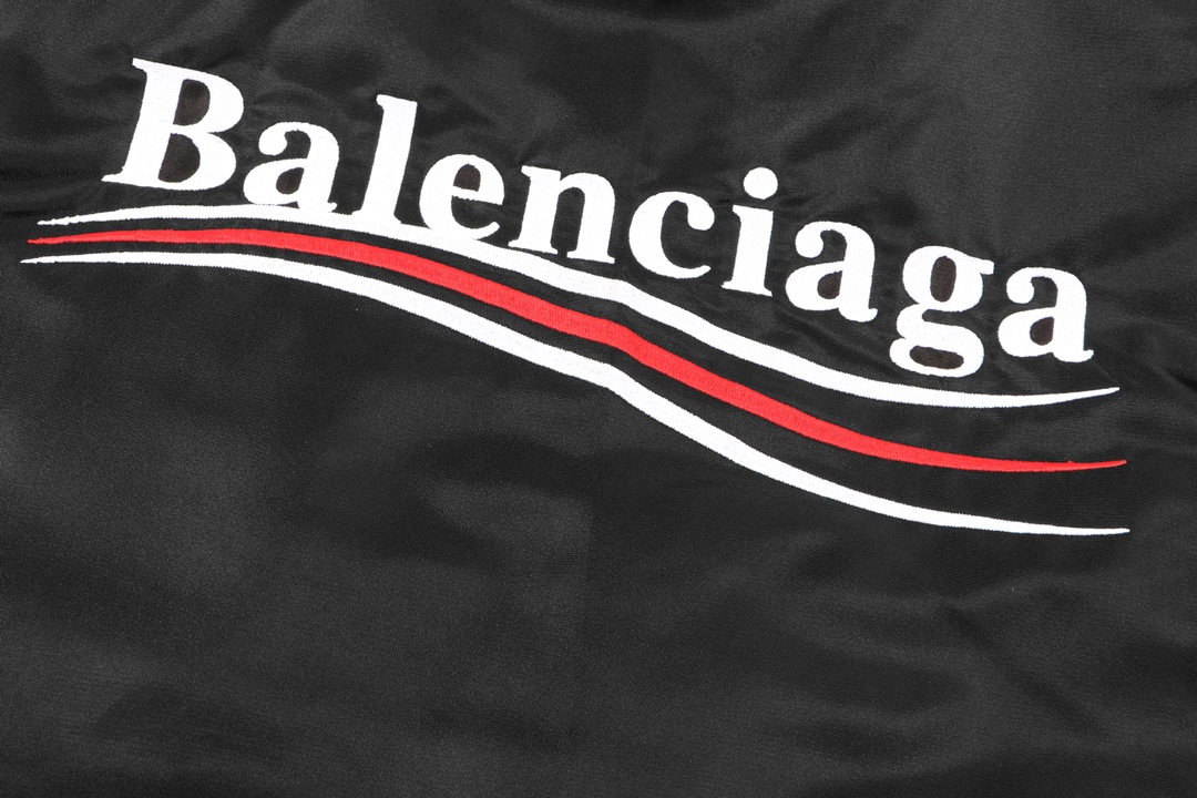 Balenciaga Political Campaign Varsity Jacket in Black (763434TNO271000）