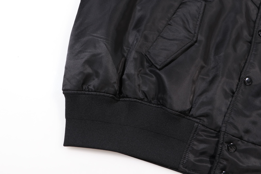 Balenciaga Political Campaign Varsity Jacket in Black (763434TNO271000）
