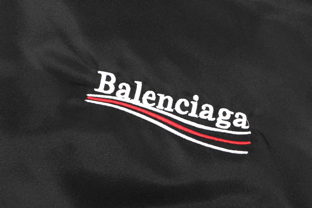 Balenciaga Political Campaign Varsity Jacket in Black (763434TNO271000）