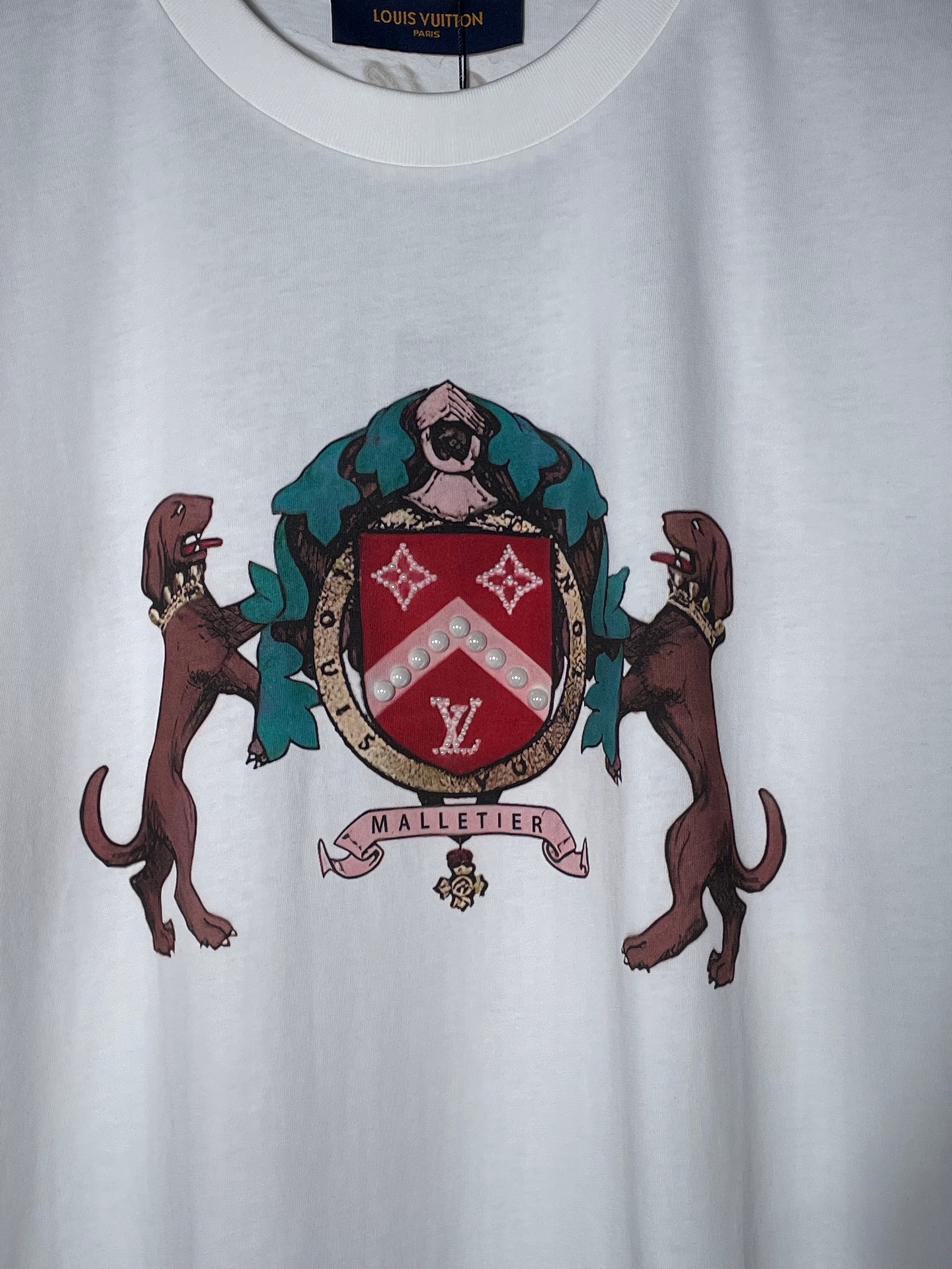 Louis Vuitton Embellished Cotton T-shirt（1AGJZM)