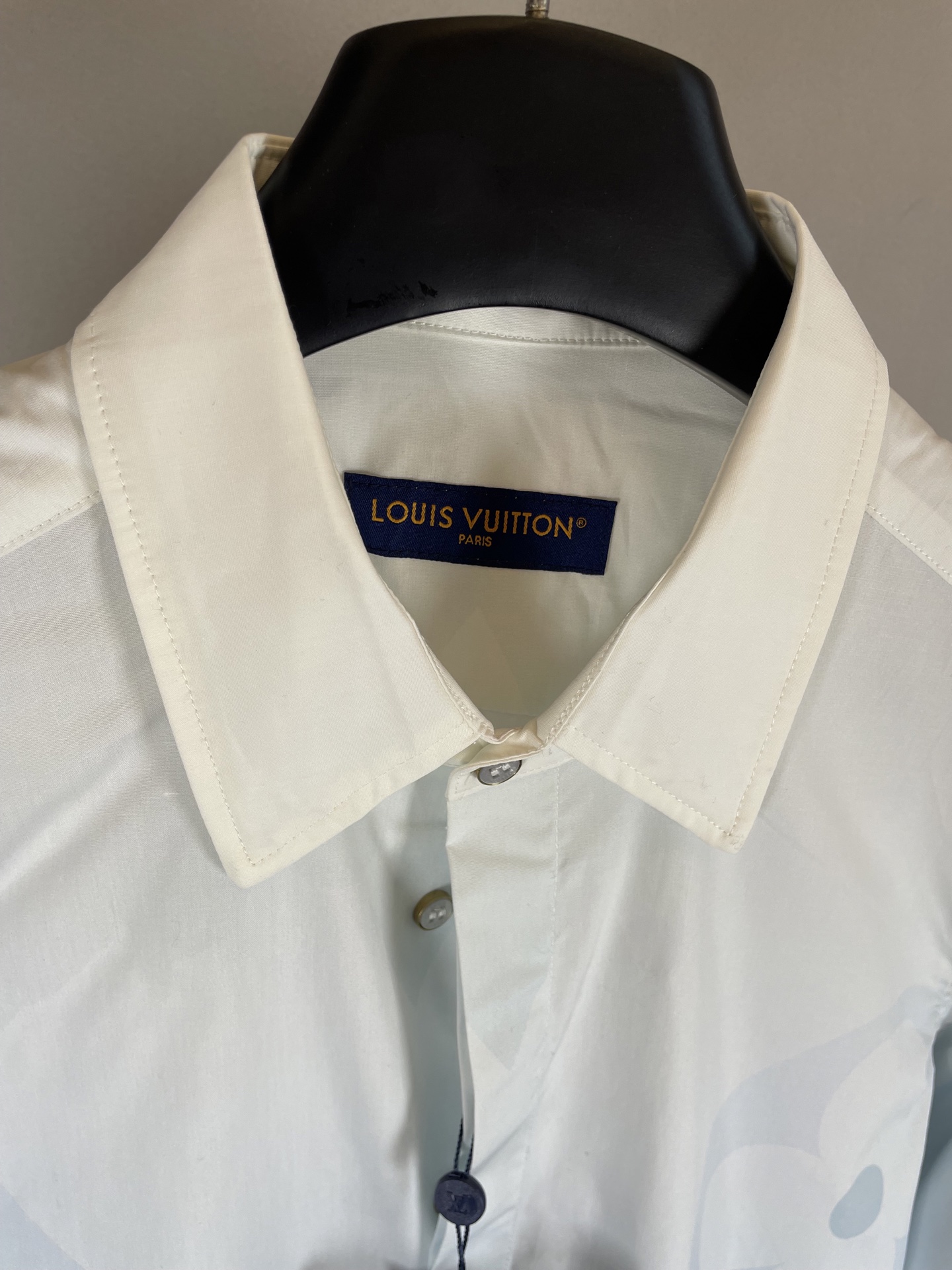 Louis Vuitton Monogram Print Long Sleeve Cotton Poplin Shirt（1AFXVX）