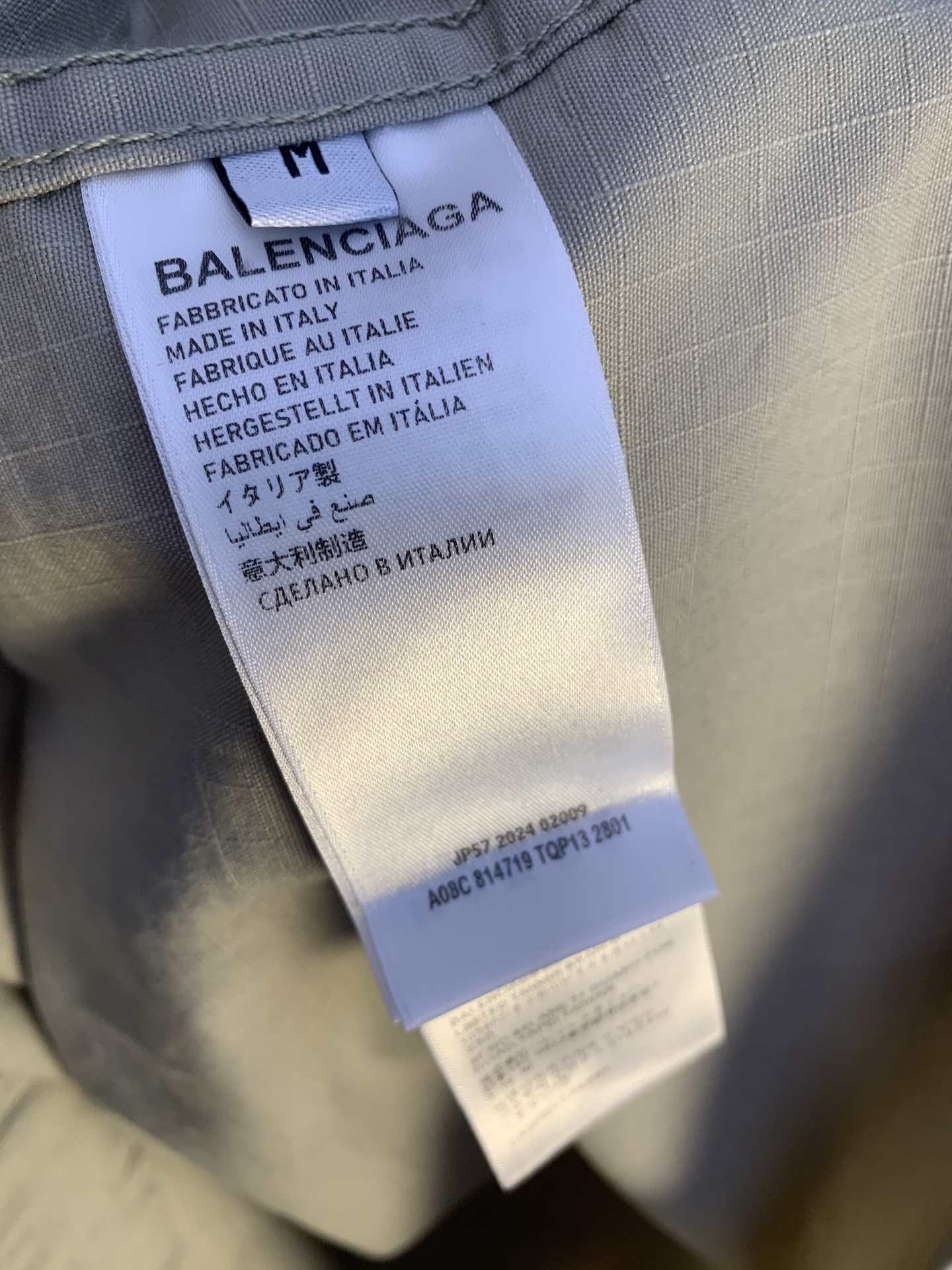 BALENCIAGA Men's Military Shirt "Dark Gray"（814719TQP131140）