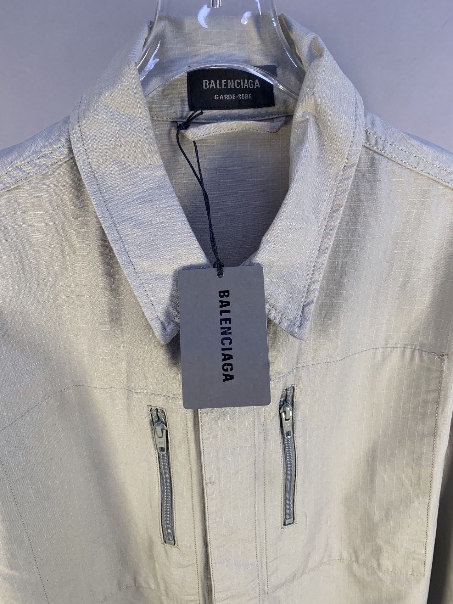 BALENCIAGA Men's Military Shirt "Dark Gray"（814719TQP131140）