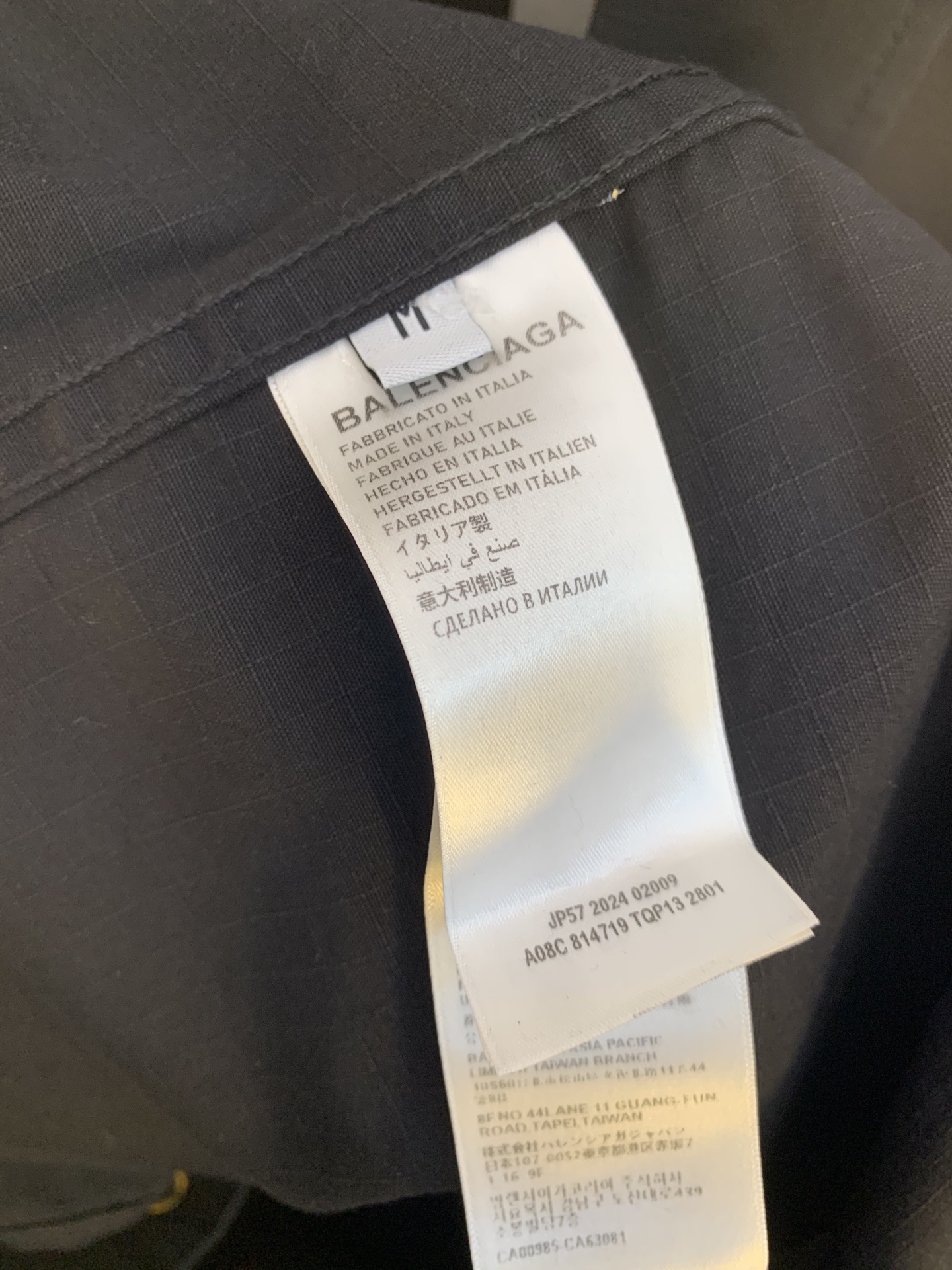 BALENCIAGA Men's Military Shirt "Dark Gray"（814719TQP131140）