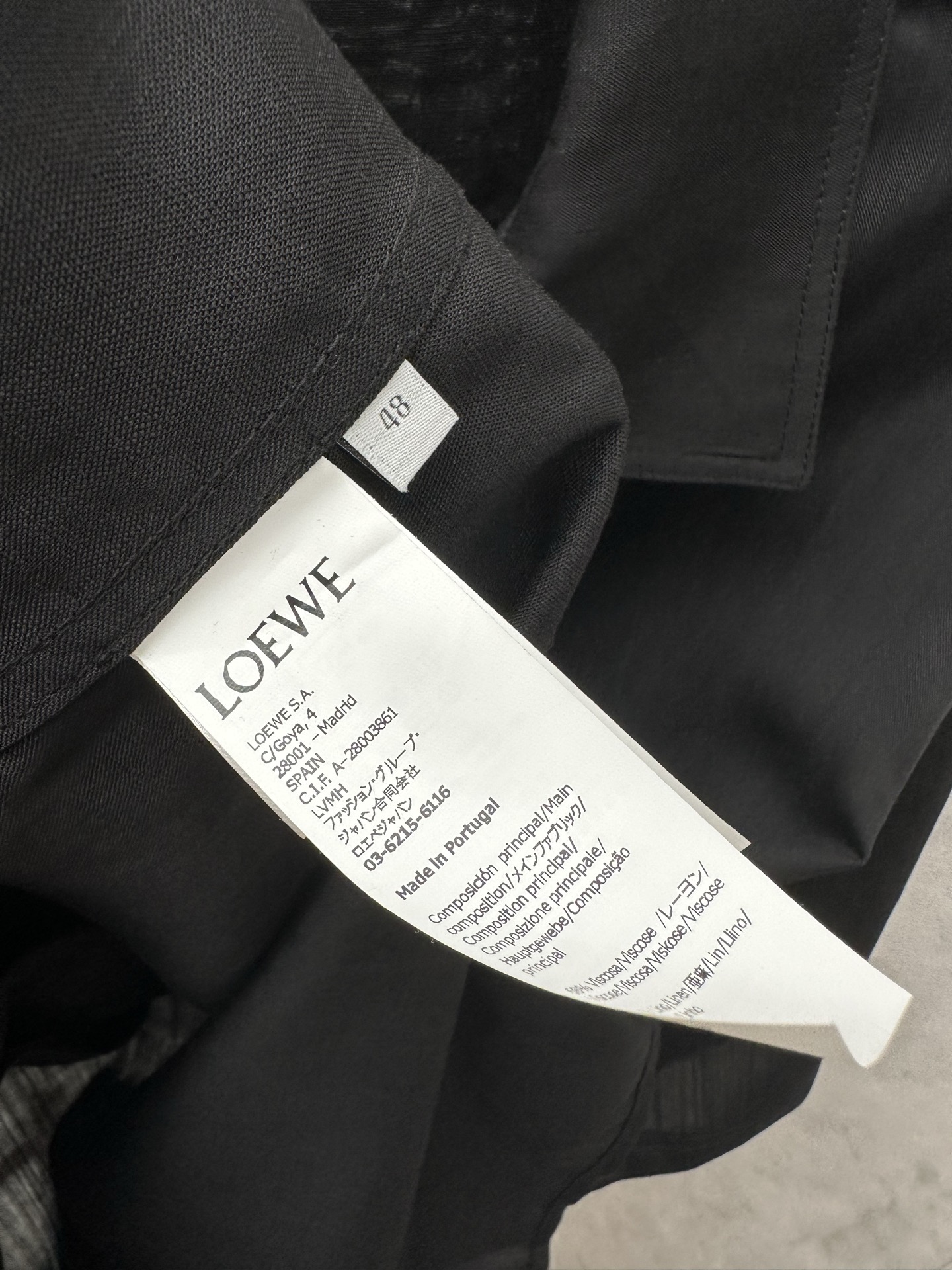 Loewe short sleeve shirt in rayon and linen（H616Y05X73-1100）