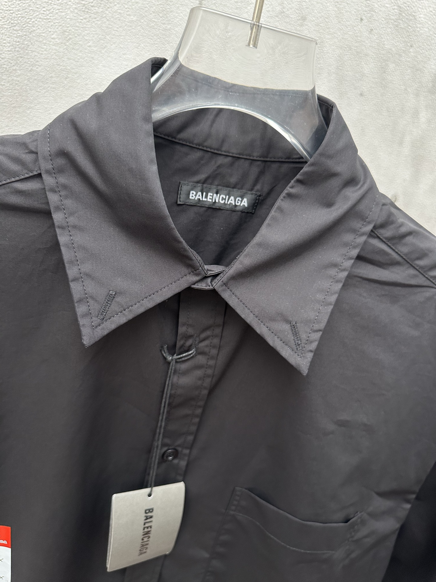 BALENCIAGA Men's Workwear Short Sleeve Large Fit Shirt "Black" (839215TRM171000）