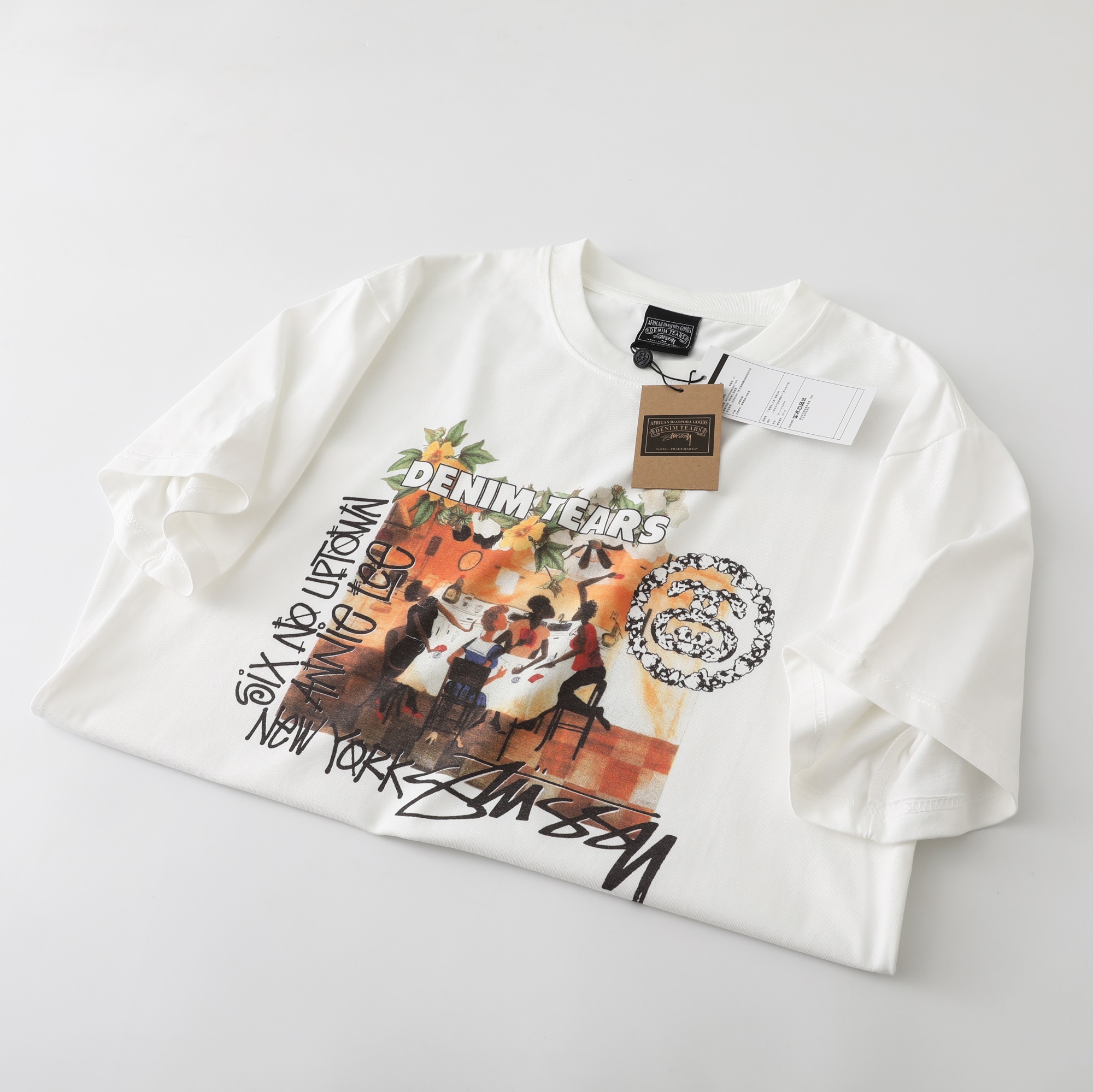 Stussy x Denim Tears Annie Lee Tee "White" （3903997）