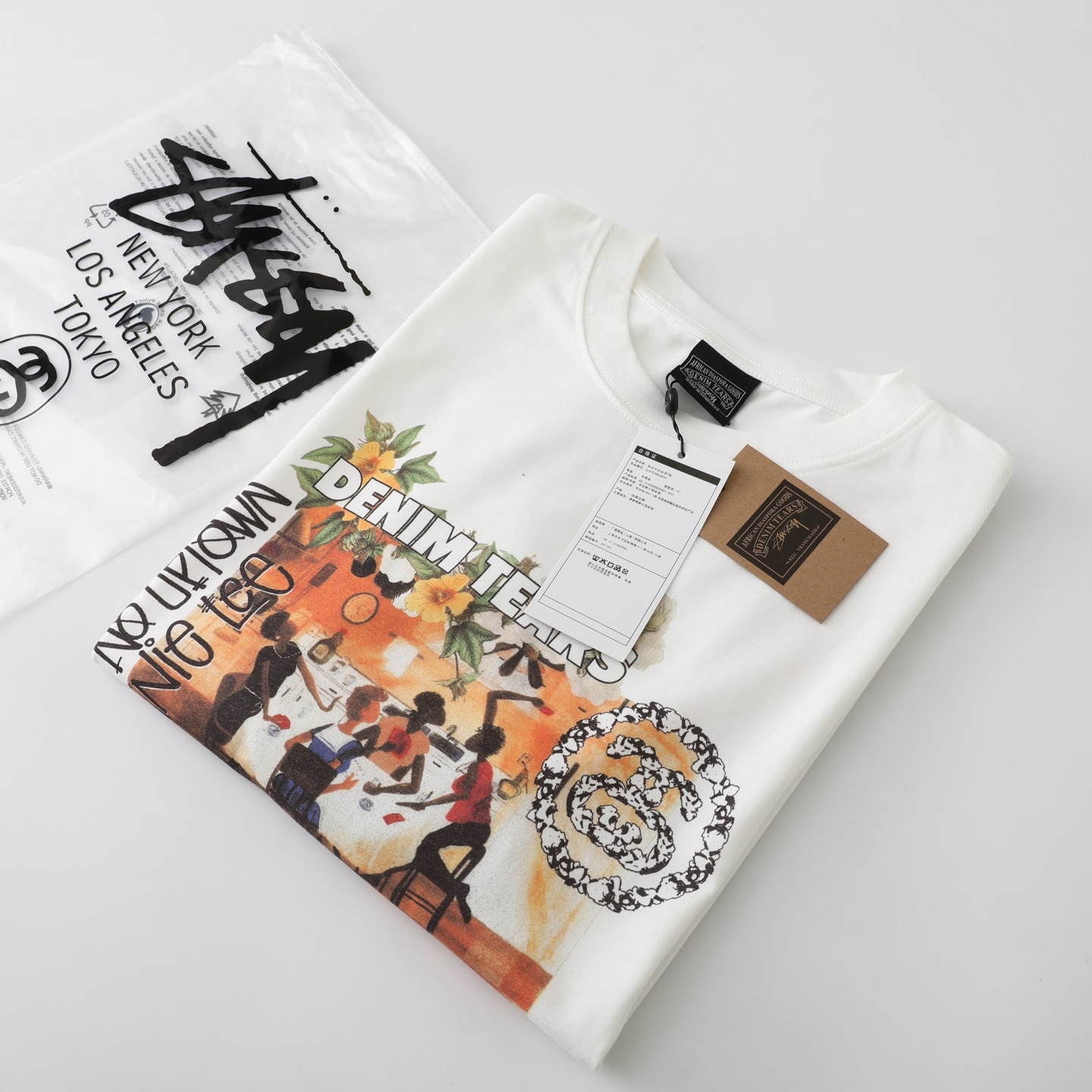 Stussy x Denim Tears Annie Lee Tee "White" （3903997）