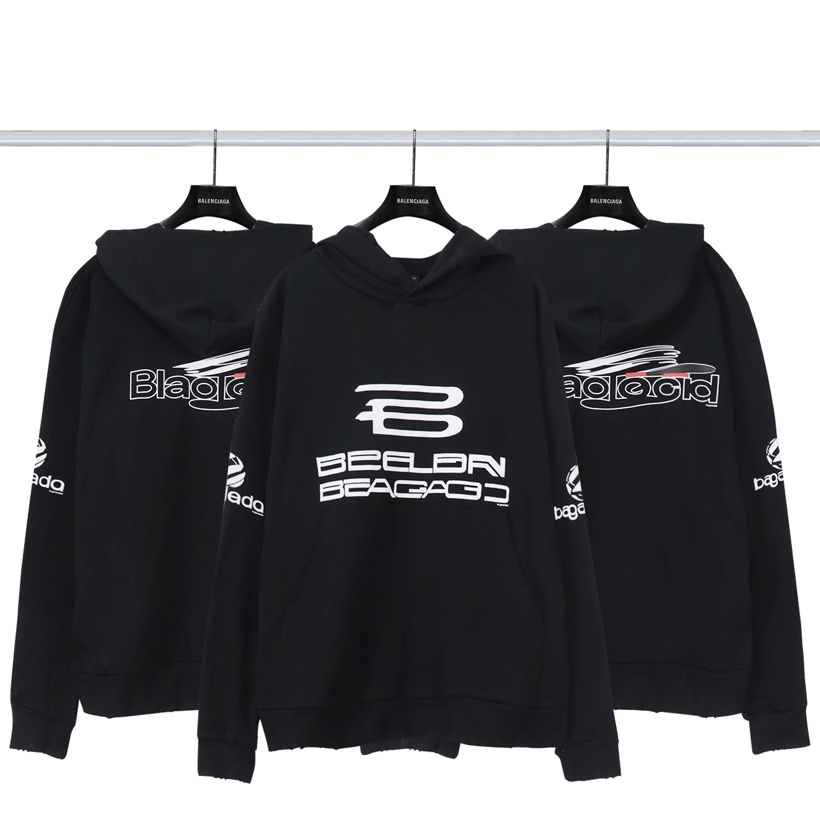 Balenciaga Ai Generated Hoodie Medium Fit in Black/white（767877TQVF99034）