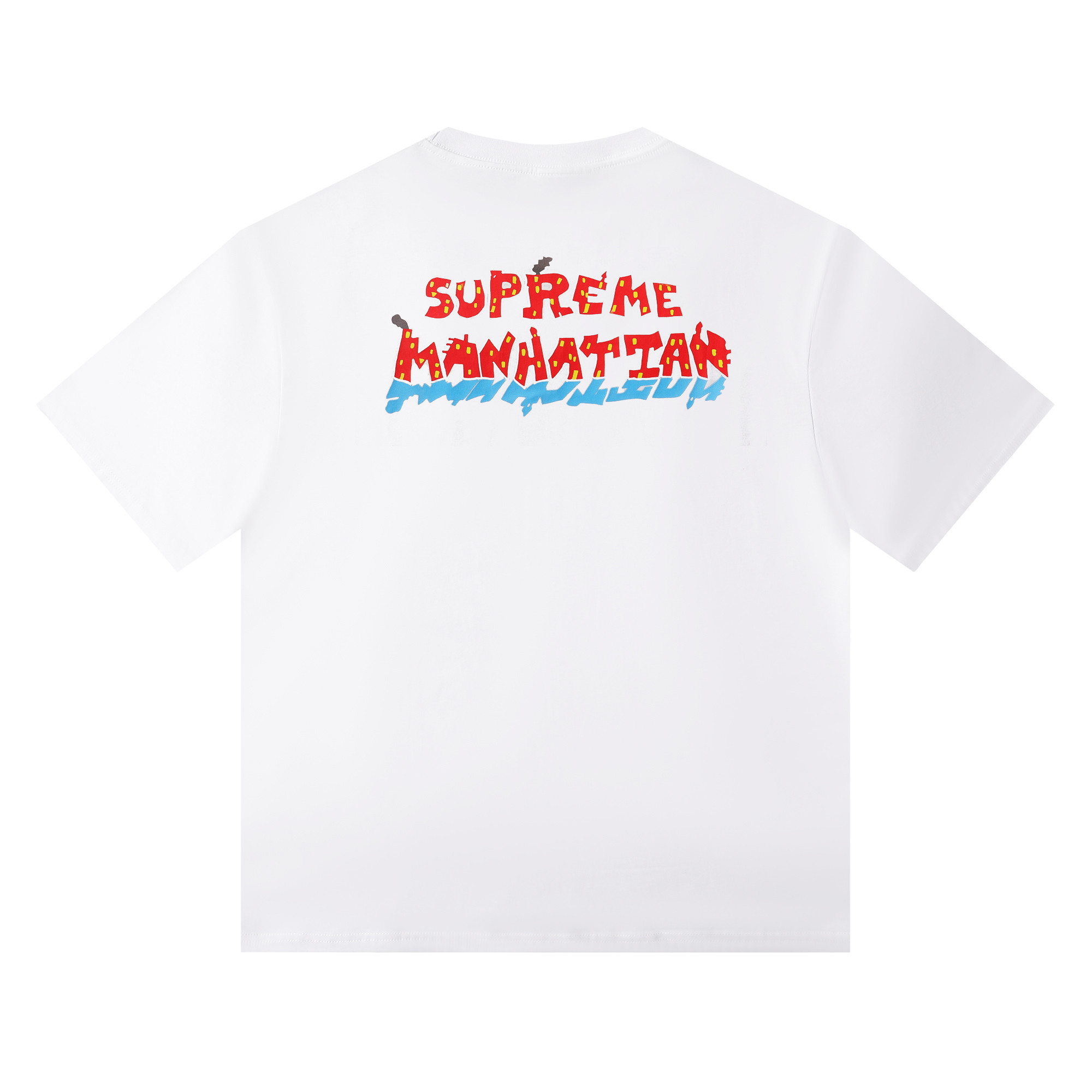 Supreme SS22 Week 19 Manhattan Tee Cartoon Alphabet Pattern Printing Round Neck Short Sleeve Unisex  (SUP-SS22-980）