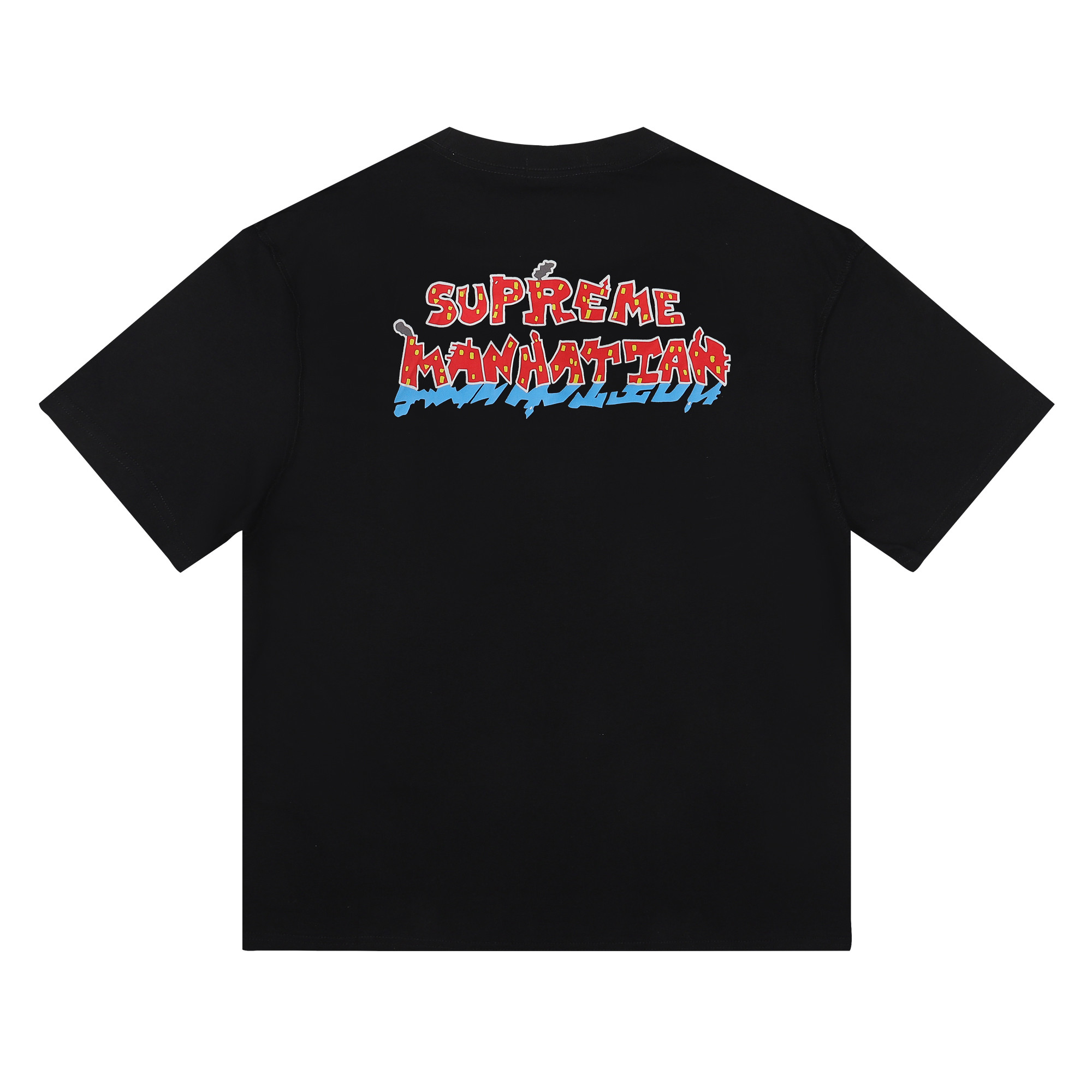 Supreme SS22 Week 19 Manhattan Tee Cartoon Alphabet Pattern Printing Round Neck Short Sleeve Unisex  (SUP-SS22-980）