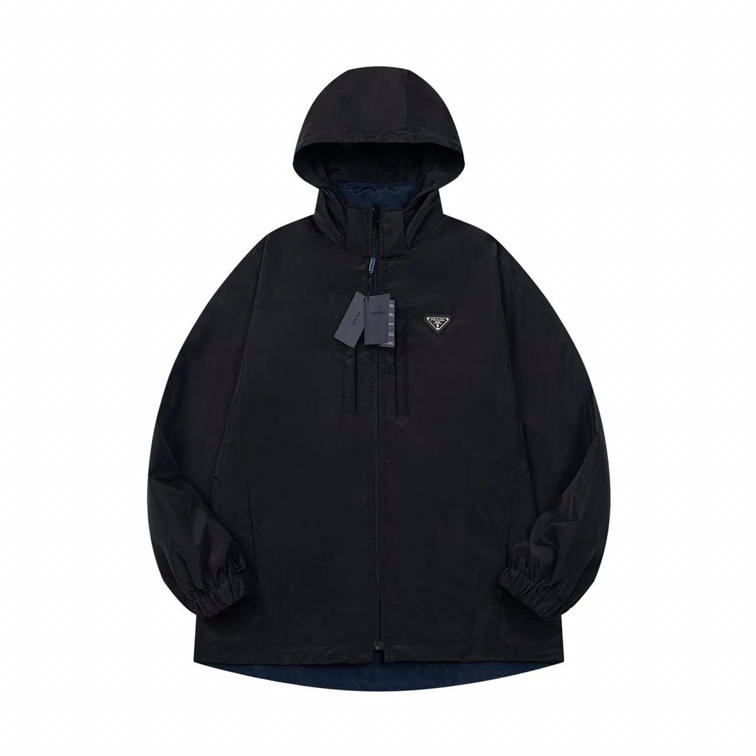 Prada Black/blue Re-nylon Jacket (SGC603-1WQ9-F0D9M-S-OOO）
