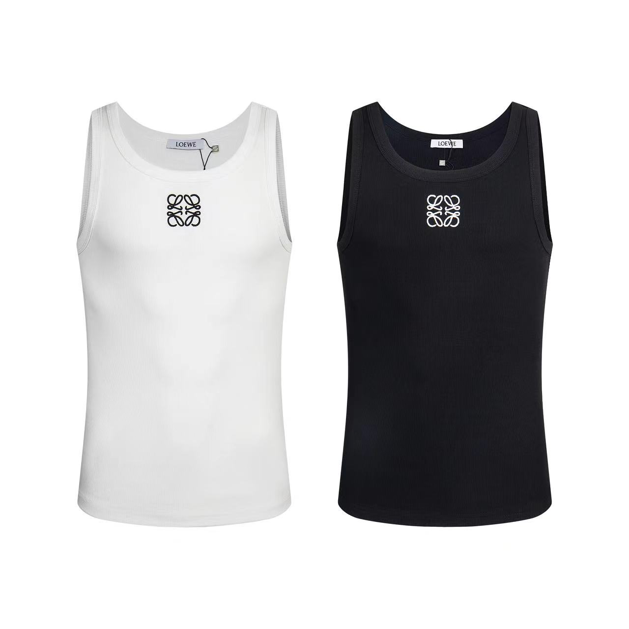Loewe Anagram Tank Top In Cotton Slim Fit Black(H526Y23X24-1100）