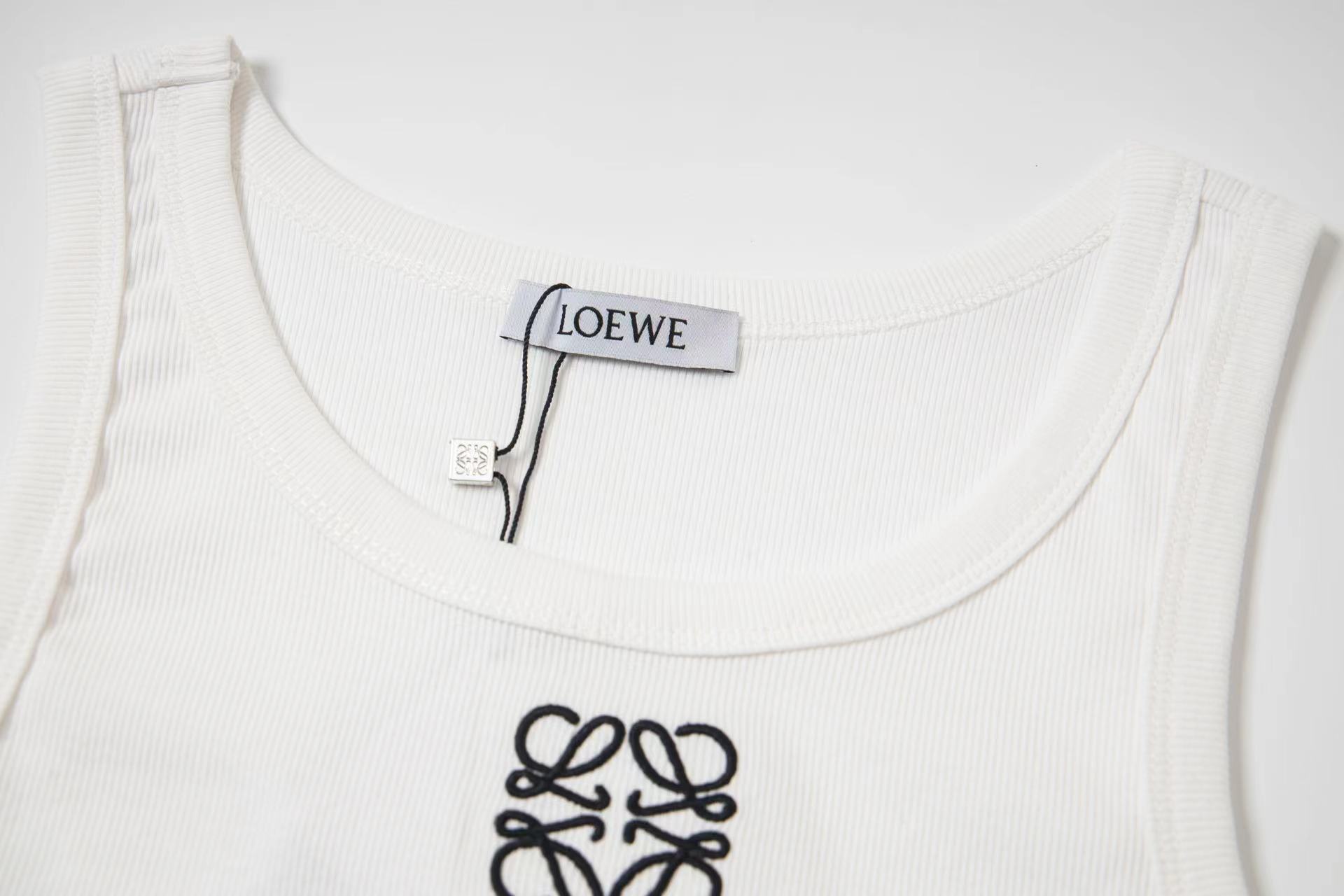 Loewe Anagram Tank Top In Cotton Slim Fit Black(H526Y23X24-1100）