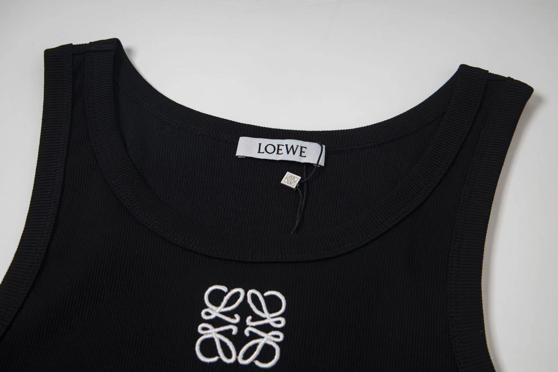 Loewe Anagram Tank Top In Cotton Slim Fit Black(H526Y23X24-1100）