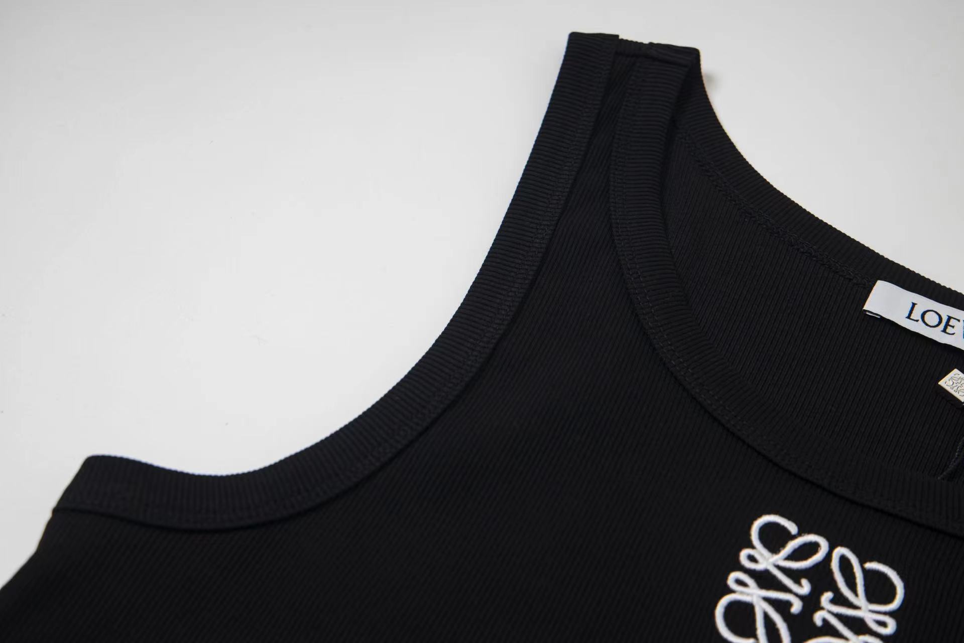 Loewe Anagram Tank Top In Cotton Slim Fit Black(H526Y23X24-1100）
