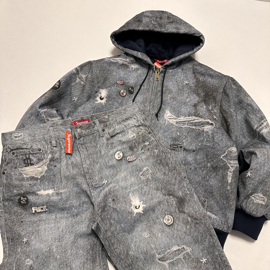 Supreme x HJR Trompe L'oeil Hooded Work Jacket & Loose Fit