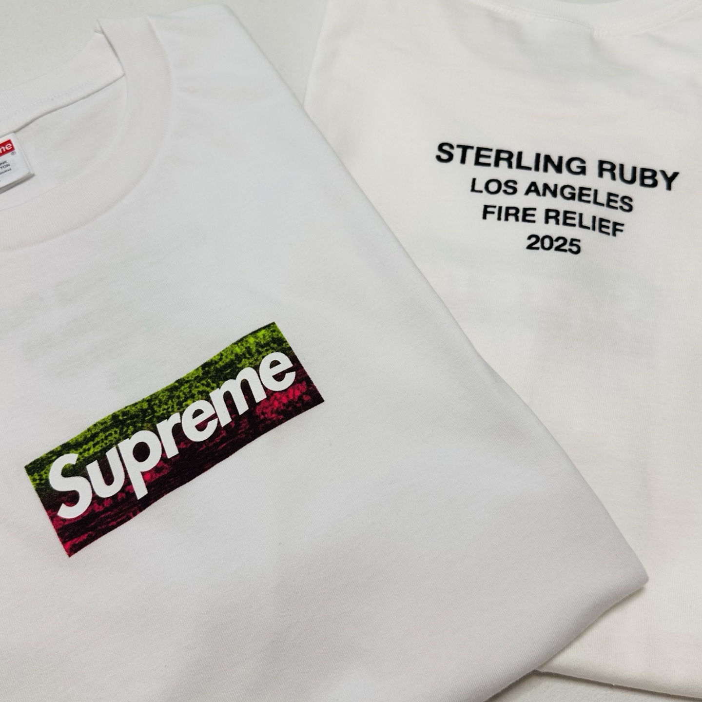 Supreme Los Angeles Fire Relief Box Logo Tee "White"（SUP-SS25-206）