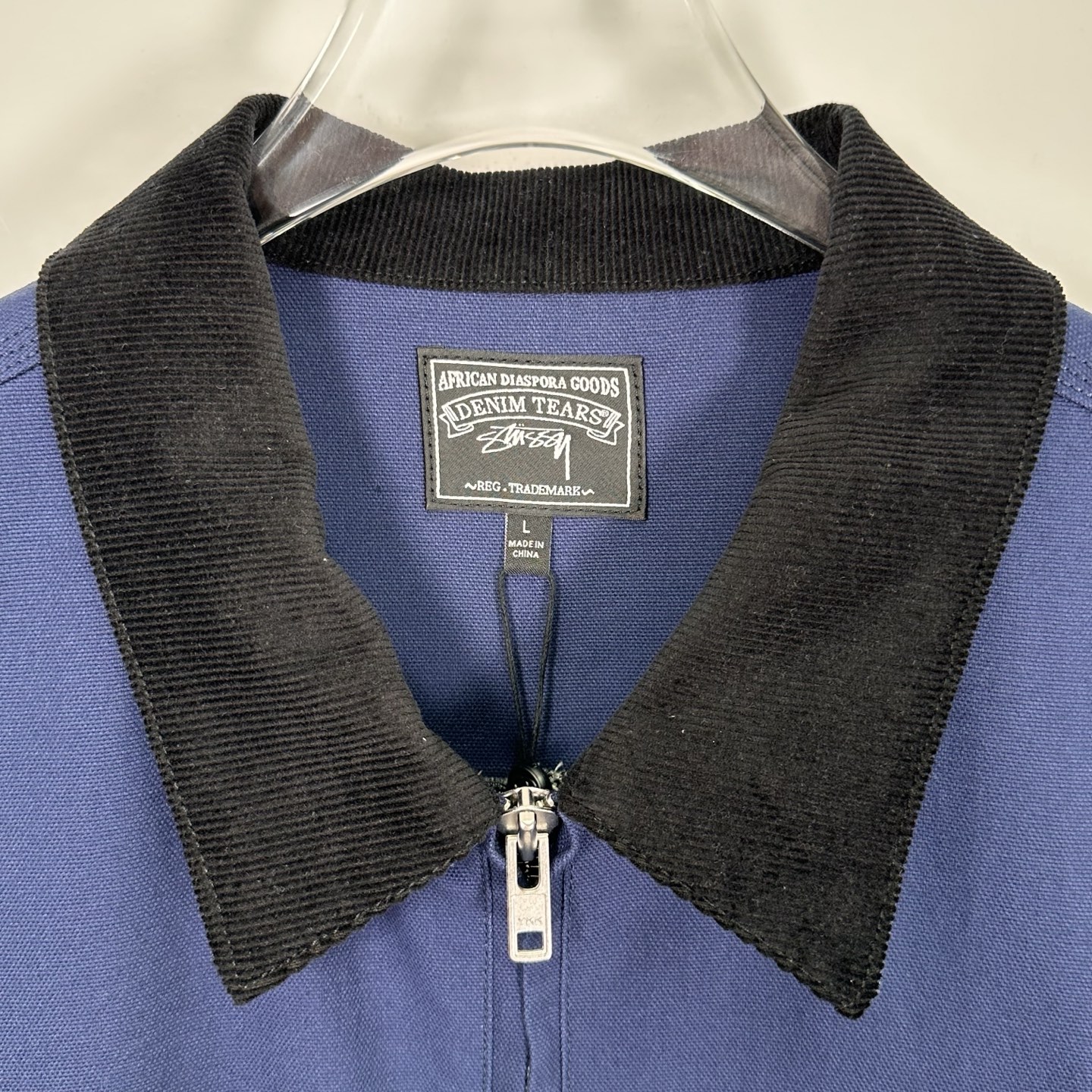 Denim Tears x Stussy Never Renege Canvas Work Jacket Navy/Black（315512）