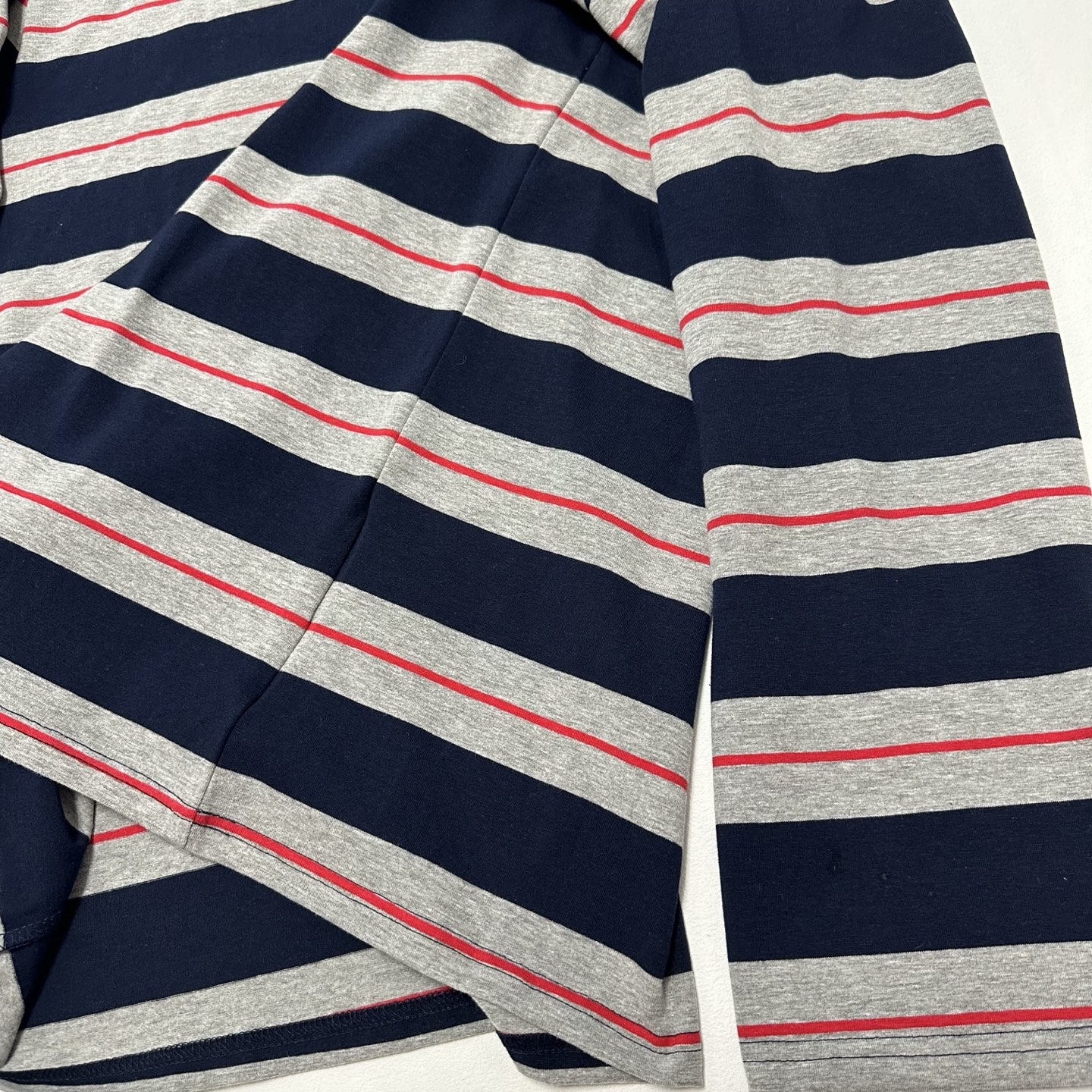 MIU MIU Long-sleeved cotton jersey T-shirt Bottle Gray/Navy（MJL014-14RT-F0S5G-S-OOO）